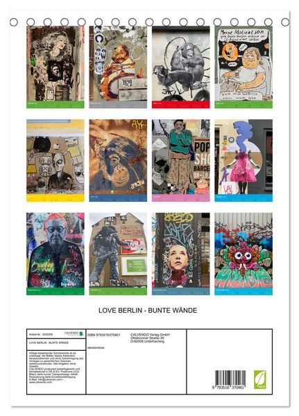 Produktbild: LOVE BERLIN - BUNTE W&Auml;NDE (Tischkalender 2026 DIN A5 hoch), CALVENDO Monatskalender