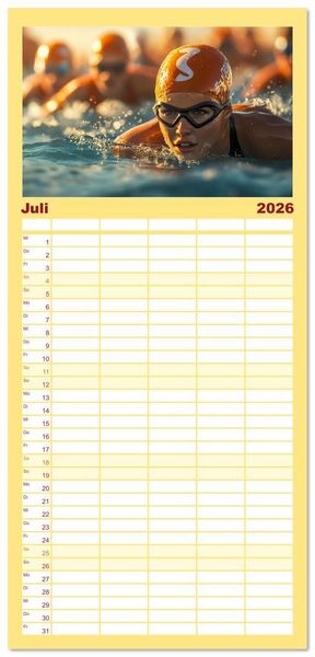 Produktbild: Familienplaner 2026 - Triathlon Power mit 5 Spalten (Wandkalender, 21 x 45 cm) CALVENDO