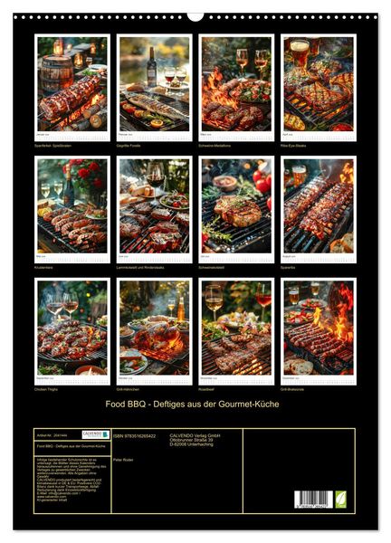 Produktbild: Food BBQ - Deftiges aus der Gourmet-K&uuml;che (Wandkalender 2026 DIN A2 hoch), CALVENDO Monatskalender