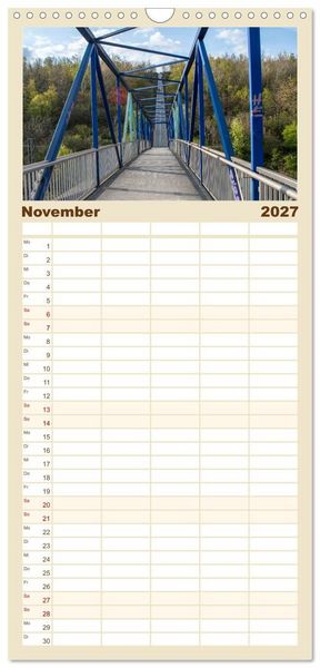 Produktbild: Familienplaner 2027 - Bottroper Stadtansichten mit 5 Spalten (Wandkalender, 21 x 45 cm) CALVENDO