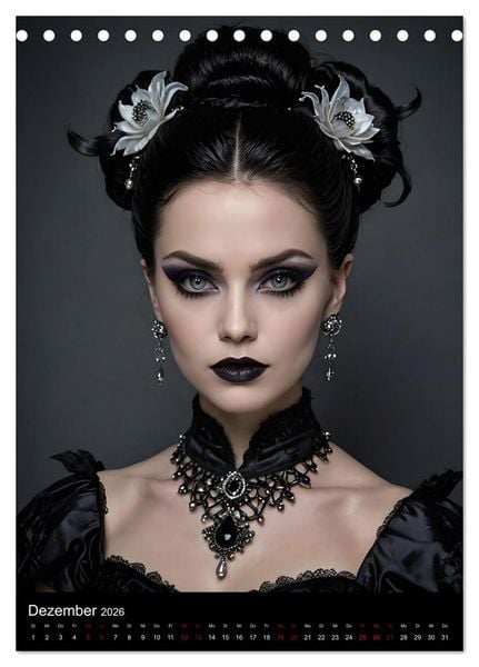 Produktbild: Gothic beauties - Sch&ouml;nheiten der Nacht (Tischkalender 2026 DIN A5 hoch), CALVENDO Monatskalender