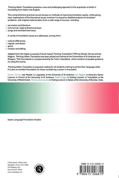 Produktbild: Thinking Italian Translation