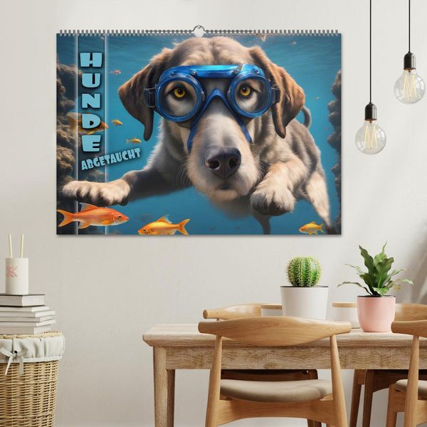 Produktbild: Hunde abgetaucht (Wandkalender 2026 DIN A2 quer), CALVENDO Monatskalender