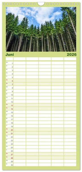 Produktbild: Familienplaner 2026 - Nationalpark Eifel - Sch&ouml;ne Tage im Gr&uuml;nen mit 5 Spalten (Wandkalender, 21 x 45 cm) CALVENDO