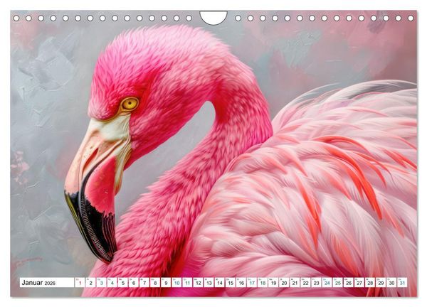Produktbild: Ein Herz f&uuml;r Flamingos (Wandkalender 2026 DIN A4 quer), CALVENDO Monatskalender