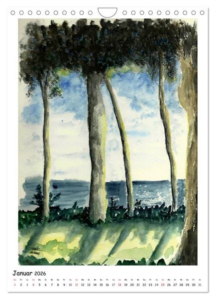 Produktbild: Der Aquarell-Kalender No.2 (Wandkalender 2026 DIN A4 hoch), CALVENDO Monatskalender