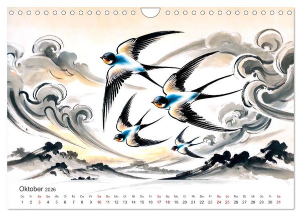 Produktbild: Das Leben der Schwalben - Getragen von Wind und Freiheit (Wandkalender 2026 DIN A4 quer), CALVENDO Monatskalender