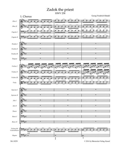 Produktbild: Zadok the Priest, Partitur