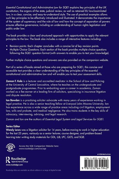 Produktbild: Essential Constitutional and Administrative Law for SQE1
