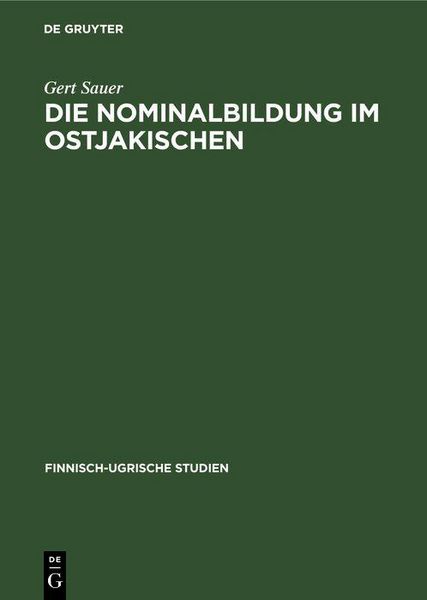 Produktbild: Die Nominalbildung im Ostjakischen