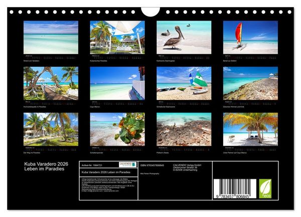 Produktbild: Kuba Varadero 2026 Leben im Paradies (Wandkalender 2026 DIN A4 quer), CALVENDO Monatskalender