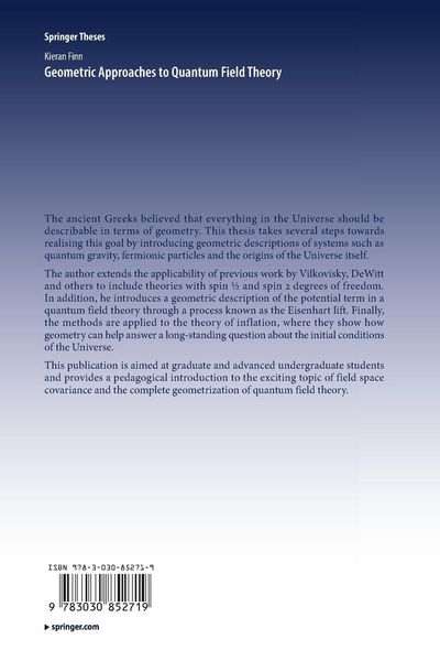 Produktbild: Geometric Approaches to Quantum Field Theory