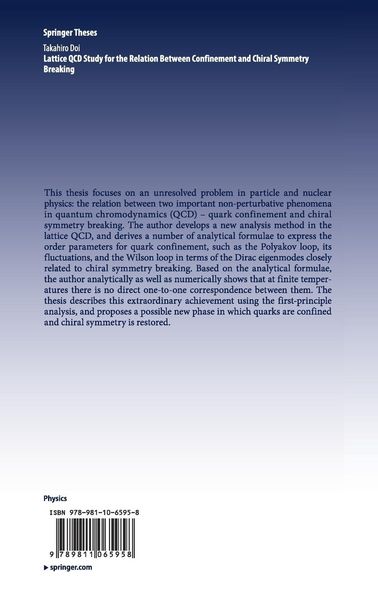 Produktbild: Lattice QCD Study for the Relation Between Confinement and Chiral Symmetry Breaking