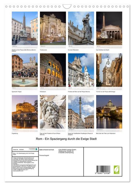 Produktbild: Rom - Ein Spaziergang durch die Ewige Stadt (Wandkalender 2026 DIN A3 hoch), CALVENDO Monatskalender