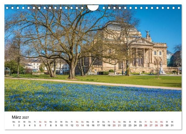 Produktbild: Wiesbadener Impressionen (Wandkalender 2027 DIN A4 quer), CALVENDO Monatskalender