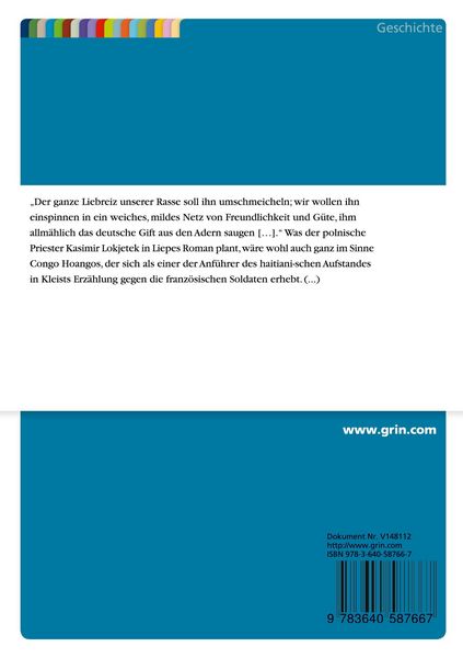 Produktbild: Kolonialdiskurs bei Kleist und Liepe