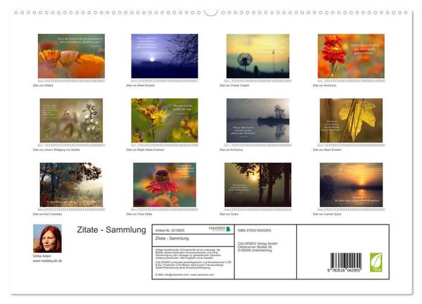 Produktbild: Zitate - Sammlung (hochwertiger Premium Wandkalender 2026 DIN A2 quer), Kunstdruck in Hochglanz