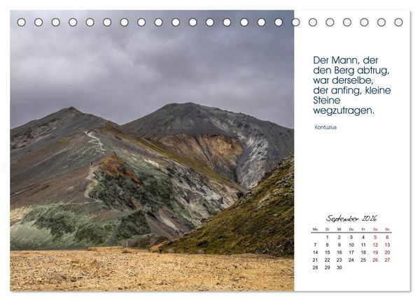 Produktbild: Insel der Elemente &ndash; Island in Bildern und Gedanken (Tischkalender 2026 DIN A5 quer), CALVENDO Monatskalender