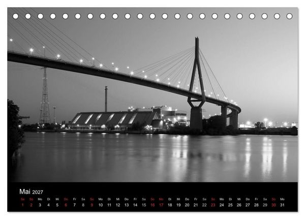 Produktbild: Hamburg monochrome Impressionen (Tischkalender 2027 DIN A5 quer), CALVENDO Monatskalender