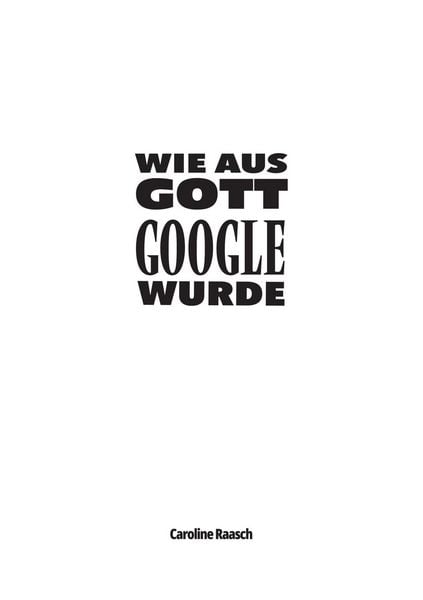 Produktbild: Wie aus Gott Google wurde