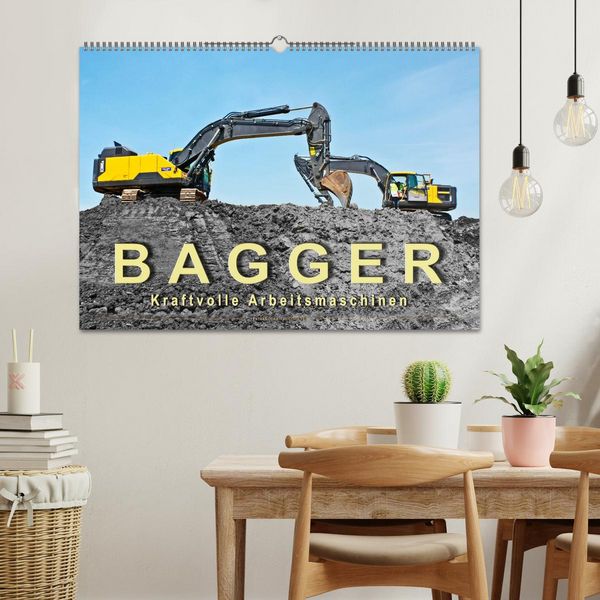 Produktbild: Bagger - kraftvolle Arbeitsmaschinen (Wandkalender 2026 DIN A2 quer), CALVENDO Monatskalender