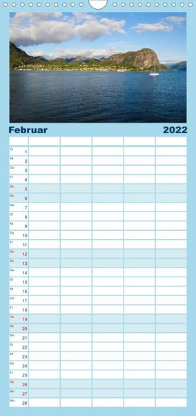 Produktbild: S&uuml;dnorwegen - Familienplaner hoch (Wandkalender 2022 , 21 cm x 45 cm, hoch)