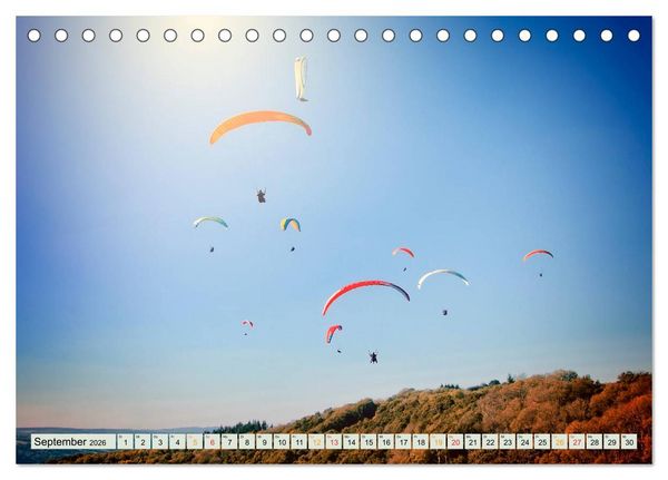 Produktbild: Paragliding - Mut zum Abenteuer (Tischkalender 2026 DIN A5 quer), CALVENDO Monatskalender