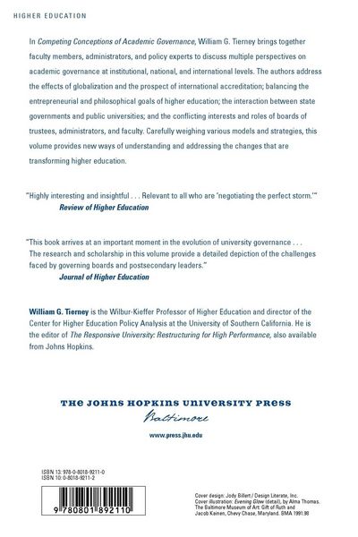 Produktbild: Competing Conceptions of Academic Governance