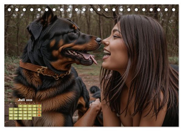 Produktbild: Majest&auml;tische Rottweiler: Ein Jahr voller Kraft und Loyalit&auml;t (Tischkalender 2026 DIN A5 quer), CALVENDO Monatskalender