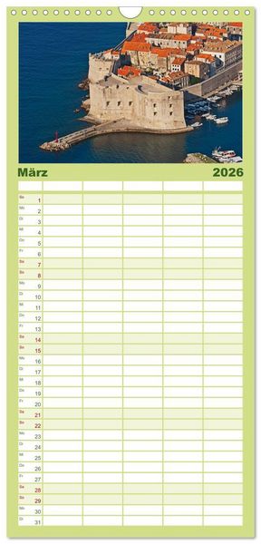 Produktbild: Familienplaner 2026 - Kroatien, Terminplaner mit 5 Spalten (Wandkalender, 21 x 45 cm) CALVENDO