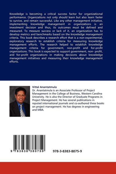 Produktbild: Criteria for Measuring Knowledge Management Efforts in Organizations