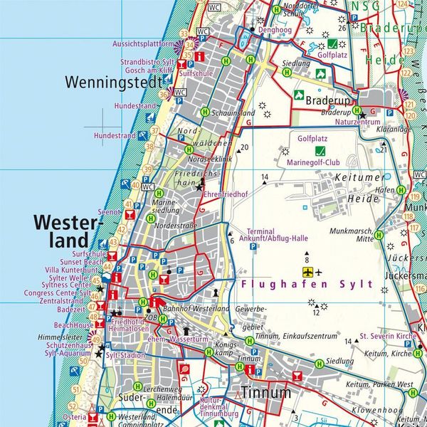 Produktbild: Sylt, Wander-, Rad- und Freizeitkarte 1:35.000, freytag & berndt, WKD 3759B, mit Infoguide