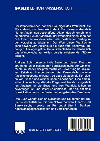 Produktbild: Bewertung von Wandelanleihen