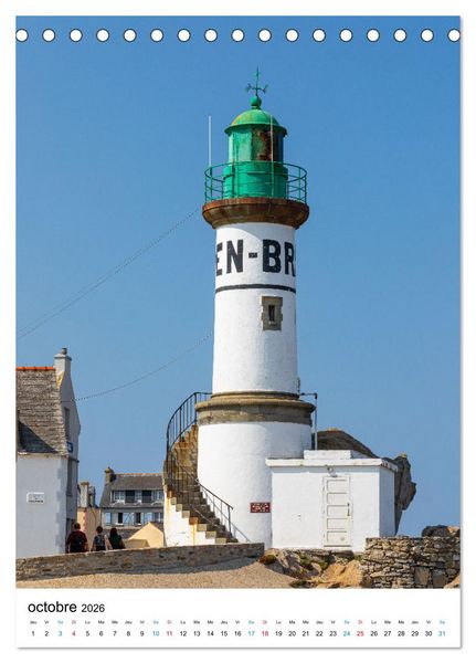 Produktbild: Phares Bretons Gardiens de la c&ocirc;te bretonne (Calendrier de bureau 2026 DIN A5 horizontal), CALVENDO calendrier mensuel