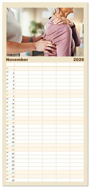 Produktbild: Familienplaner 2026 - Chiropraktik - mit den H&auml;nden behandeln mit 5 Spalten (Wandkalender, 21 x 45 cm) CALVENDO