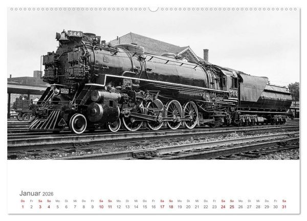 Produktbild: US-Dampflokomotiven (Wandkalender 2026 DIN A2 quer), CALVENDO Monatskalender