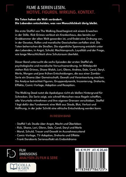Produktbild: The Walking Dead Staffel 1: Psychologie, Macht und Moral am Ende der Welt (Film Dimensions)