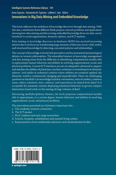 Produktbild: Innovations in Big Data Mining and Embedded Knowledge