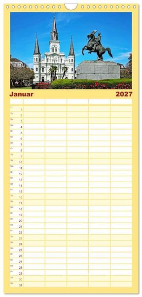 Produktbild: Familienplaner 2027 - So sch&ouml;n ist New Orleans mit 5 Spalten (Wandkalender, 21 x 45 cm) CALVENDO