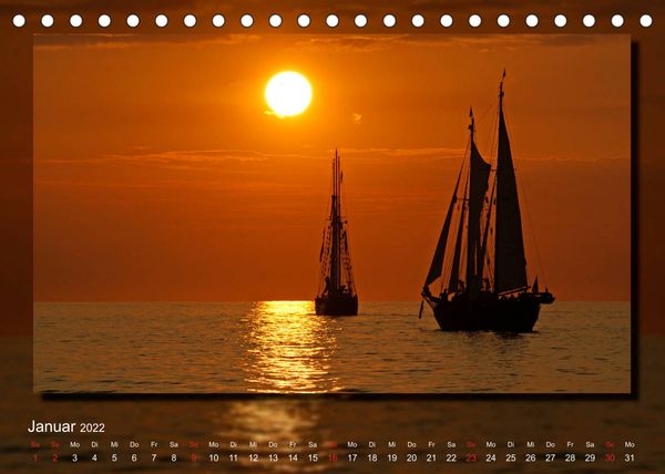 Produktbild: Abends am Meer (Tischkalender 2022 DIN A5 quer)