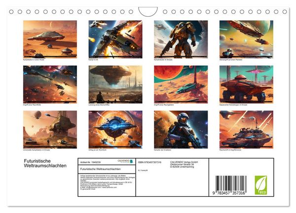 Produktbild: Futuristische Weltraumschlachten (Wandkalender 2026 DIN A4 quer), CALVENDO Monatskalender