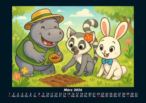 Produktbild: Sash, Lulu & Bouncy - Freunde f&uuml;rs ganze Jahr 2026 Fotokalender DIN A4