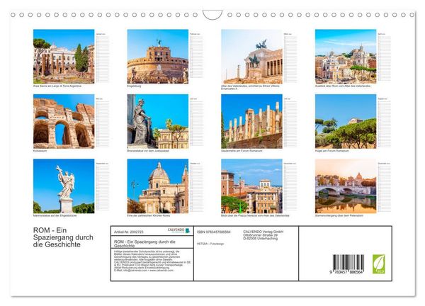 Produktbild: ROM - Ein Spaziergang durch die Geschichte (Wandkalender 2026 DIN A3 quer), CALVENDO Monatskalender