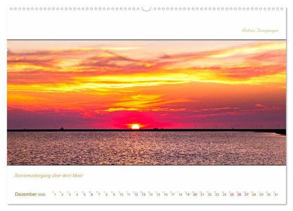 Produktbild: Borkum Inselpanorama (Wandkalender 2026 DIN A2 quer), CALVENDO Monatskalender