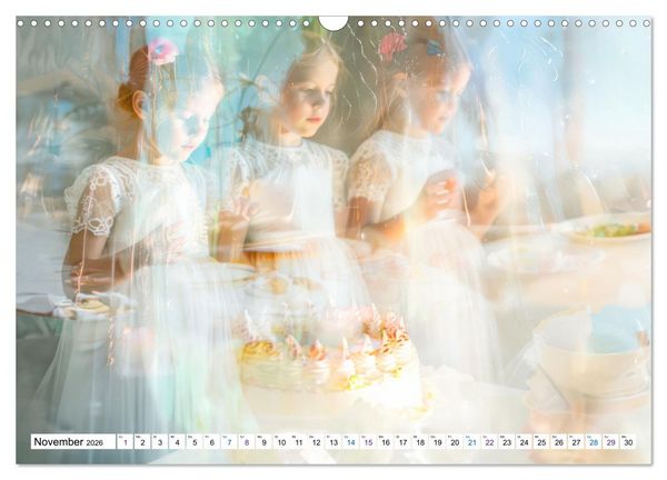 Produktbild: Doppelbelichtung in luftig leichten KI-Bildern (Wandkalender 2026 DIN A3 quer), CALVENDO Monatskalender