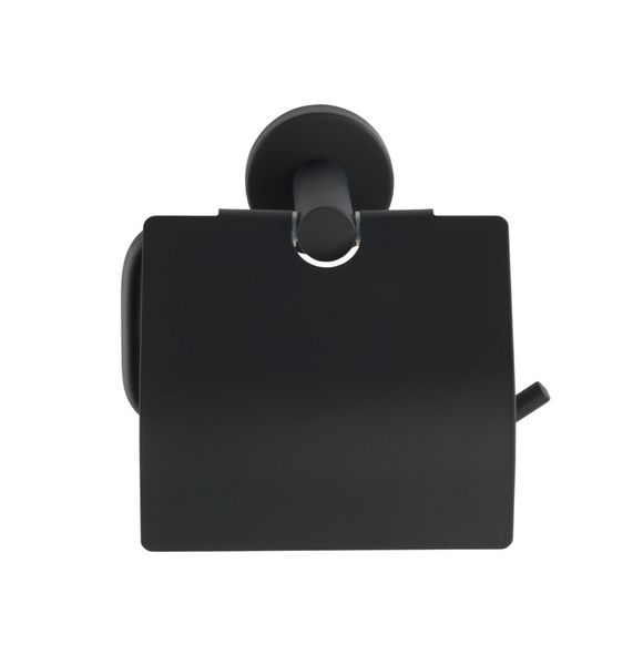 Produktbild: Toilettenpapierhalter Edelstahl Mod. Bosio Black matt mit Deckel, rostfrei