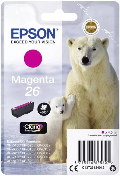 Epson Druckerpatrone T2613, 26 Original Magenta C13T26134012