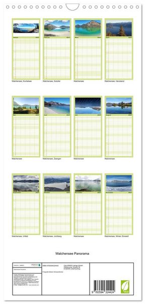Produktbild: Familienplaner 2027 - Walchensee Panorama mit 5 Spalten (Wandkalender, 21 x 45 cm) CALVENDO