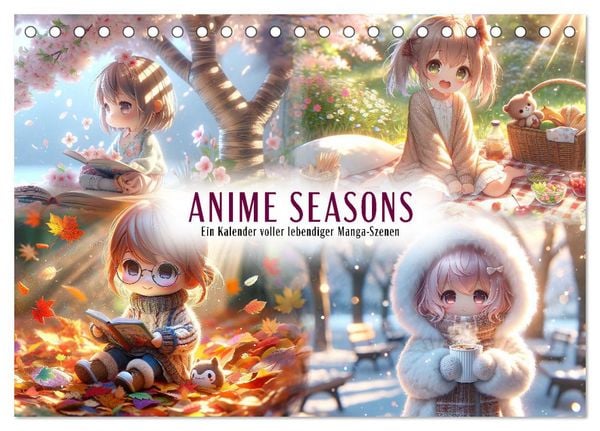Produktbild: Anime Seasons: Ein Kalender voller lebendiger Manga-Szenen (Tischkalender 2026 DIN A5 quer), CALVENDO Monatskalender
