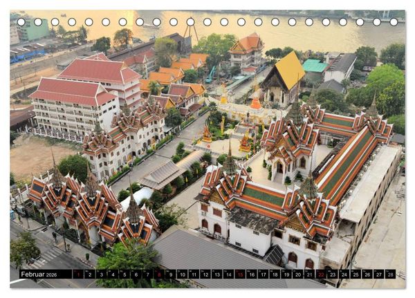 Produktbild: Bangkok: West trifft Fernost (Tischkalender 2026 DIN A5 quer), CALVENDO Monatskalender